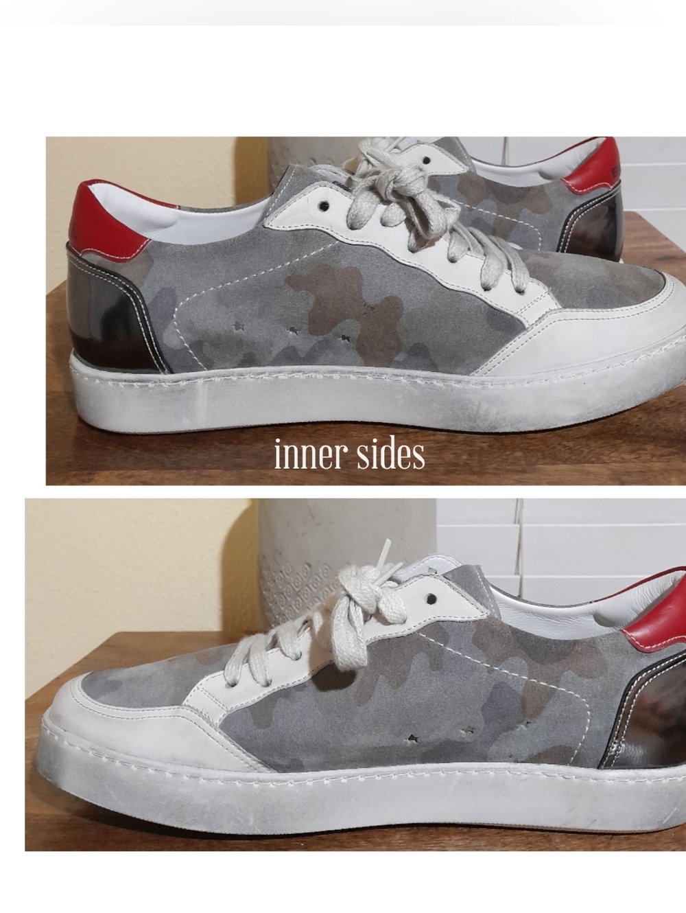 Sepol Estrella sneakers retail $260 camo leather dirty look grunge sz 12 men's - Picture 10 of 10